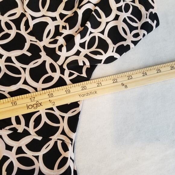 Connected Apparel Geometric Circles Print Dress 3/4 Sleeves, Size 14 - Picture 6 of 8